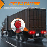 Nilight Trailer Tail Lights 2PCS 4Inch Round 32LED Red Halo Chrome | Plated Frame Grommet IP67 Waterproof Marker Clearance Stop Brake Turn Running Taillights for Trailer Truck Pickup Camper RV, view 5