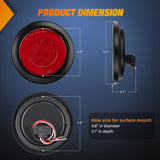 Nilight Trailer Tail Lights 2PCS 4Inch Round 32LED Red Halo Ring | Grommet Mount IP67 Waterproof Marker Clearance Stop Brake Turn Running Taillights for Trailer Truck Pickup Camper RV, view 2
