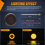 Nilight Trailer Tail Lights 2PCS 4Inch Round 32LED Smoked Amber Halo | Grommet Mount IP67 Waterproof Marker Clearance Stop Brake Turn Running Taillights for Trailer Truck Pickup Camper RV, view 3