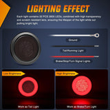 Nilight Trailer Tail Lights 2PCS 4Inch Round 32LED Smoked Red Halo | Grommet Mount IP67 Waterproof Marker Clearance Stop Brake Turn Running Taillights for Trailer Truck Pickup Camper RV, view 3