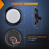 Nilight Trailer Tail Lights 2PCS 4Inch Round 32LED White Halo Ring | Grommet Mount IP67 Waterproof Marker Clearance Reverse Backup Running Taillights for Trailer Truck Pickup Camper RV, view 2