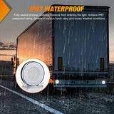 Nilight Trailer Tail Lights 2PCS 4Inch Round 32LED White Halo Ring | Grommet Mount IP67 Waterproof Marker Clearance Reverse Backup Running Taillights for Trailer Truck Pickup Camper RV, view 5