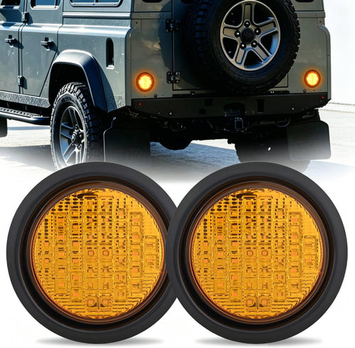 Nilight Trailer Tail Lights 2PCS 4Inch Round 40LED Amber Turn Signal | Surface Mount Grommet Plugs IP67 Waterproof Marker Clearance Running Taillights for Trailer Truck Pickup Camper RV Bus