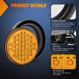Nilight Trailer Tail Lights 2PCS 4Inch Round 40LED Amber Turn Signal | Surface Mount Grommet Plugs IP67 Waterproof Marker Clearance Running Taillights for Trailer Truck Pickup Camper RV Bus, view 4