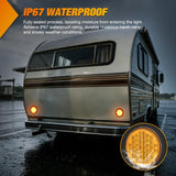 Nilight Trailer Tail Lights 2PCS 4Inch Round 40LED Amber Turn Signal | Surface Mount Grommet Plugs IP67 Waterproof Marker Clearance Running Taillights for Trailer Truck Pickup Camper RV Bus, view 6
