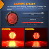 Nilight Trailer Tail Lights 2PCS 4Inch Round 40LED Red Stop Brake | Surface Mount Grommet IP67 Waterproof Marker Clearance Turn Signal Running Taillights for Trailer Truck Pickup Camper RV Bus, view 3