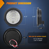 Nilight Trailer Tail Lights 2PCS 4Inch Round 40LED White Reverse | Surface Mount Grommet Plugs IP67 Waterproof Marker Clearance Running Backup Taillights for Trailer Truck Pickup Camper RV Bus, view 2
