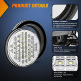 Nilight Trailer Tail Lights 2PCS 4Inch Round 40LED White Reverse | Surface Mount Grommet Plugs IP67 Waterproof Marker Clearance Running Backup Taillights for Trailer Truck Pickup Camper RV Bus, view 4