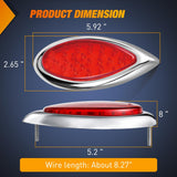 Nilight Trailer Tail Lights 2PCS 5.9Inch Teardrop 35LED Red Chrome | Bezel Marker Clearance Stop Brake Turn Signal Running Taillights IP67 Waterproof for Trailer Truck Pickup Camper RV, view 2
