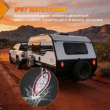 Nilight Trailer Tail Lights 2PCS 5.9Inch Teardrop 35LED Red Chrome | Bezel Marker Clearance Stop Brake Turn Signal Running Taillights IP67 Waterproof for Trailer Truck Pickup Camper RV, view 6