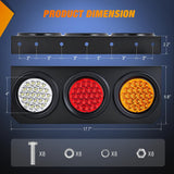 Nilight Triple Tail Lights 2PCS 72LED Stop Brake Turn Reverse | Running Backup Lights with Iron Bracket Base IP67 Waterproof Fits Truck Trailer Camper Van RV Caravan, view 2