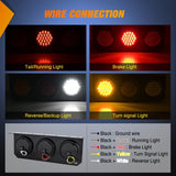 Nilight Triple Tail Lights 2PCS 72LED Stop Brake Turn Reverse | Running Backup Lights with Iron Bracket Base IP67 Waterproof Fits Truck Trailer Camper Van RV Caravan, view 3