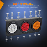 Nilight Triple Tail Lights 2PCS 72LED Stop Brake Turn Reverse | Running Backup Lights with Iron Bracket Base IP67 Waterproof Fits Truck Trailer Camper Van RV Caravan, view 4