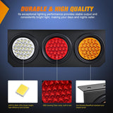 Nilight Triple Tail Lights 2PCS 72LED Stop Brake Turn Reverse | Running Backup Lights with Iron Bracket Base IP67 Waterproof Fits Truck Trailer Camper Van RV Caravan, view 5