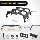 Nilight Truck Bed Cargo Rack Compatible with 2002-2024 Dodge Ram 1500 2014-2024 Chevy Silverado 1500 2009-2024 Ford F150 2007-2013 Toyota Tundra Overland Extender with 2Pcs LED Light Pods, view 2