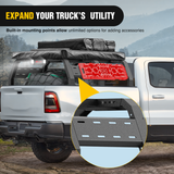Nilight Truck Bed Cargo Rack Compatible with 2002-2024 Dodge Ram 1500 2014-2024 Chevy Silverado 1500 2009-2024 Ford F150 2007-2013 Toyota Tundra Overland Extender with 2Pcs LED Light Pods, view 6
