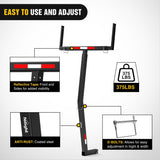 Nilight Truck Bed Extender w/Straps & Receiver Tightener & Flag, Fits 2-inch Hitch Receiver, 2-in 1 Pickup Hitch Mount Truck Bed Extension for Rack, SUV, Lumber, Ladder, Canoe, Boat, Kayak, Pipes, view 5