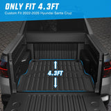 Nilight Truck Bed Mat 4.3 FT for 22-25 Hyundai Santa Cruz, TPE Heavy-Duty Pick-up Bed Liner for Hyundai Santa Cruz 2022 2023 2024 2025, Anti-Slip Texture, All Weather Protection, view 2
