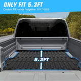 Nilight Truck Bed Mat 5.3 FT for 2017-2025 Honda Ridgeline, TPE Heavy-Duty Pick-up Bed Liner for Honda Accessories, Anti-Slip Texture, All Weather Protection, view 2