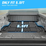 Nilight Truck Bed Mat 5.5 FT for 2004-2025 Nissan Titan, TPE Heavy-Duty Pick-up Bed Liner Accessories, Anti-Slip Texture, All Weather Protection, view 2