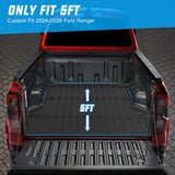 Nilight Truck Bed Mat Compatible with Ford Ranger 2024 2025 2026 5 FT | 5.0 FT Custom Fit, TPE Material, Heavy-Duty, Non-Slip, All Weather Protection, view 2