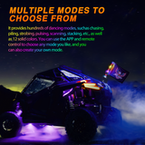 Nilight RGB Whip Light 1PC 2FT Lighted Antenna Whips with Remote & App Control DIY Chasing Patterns Brake Reverse Lights for ATV UTV Polaris RZR Can-am Dune Buggy Pickup Trucks Jeep, view 3