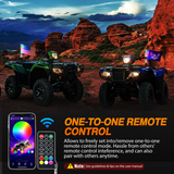 Nilight RGB Whip Light 1PC 2FT Lighted Antenna Whips with Remote & App Control DIY Chasing Patterns Brake Reverse Lights for ATV UTV Polaris RZR Can-am Dune Buggy Pickup Trucks Jeep, view 4