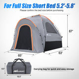 Nilight Truck Bed Tent 5.2-5.8 FT Pickup Tents with Rainfly Waterproof PU2000mm Double Layer Tent for Truck 2-Person Portable Full Size Short Tailgate Bed Tent for Camping Outdoor Travel, Orange Grey, view 2