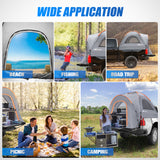 Nilight Truck Bed Tent 5.2-5.8 FT Pickup Tents with Rainfly Waterproof PU2000mm Double Layer Tent for Truck 2-Person Portable Full Size Short Tailgate Bed Tent for Camping Outdoor Travel, Orange Grey, view 6