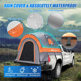 Nilight Truck Bed Tent 8-8.5 FT Pickup Truck Tents with Rainfly Waterproof PU2000mm Double Layer for 2-Person Portable Full Size Long Tailgate Bed Tent for Truck Camping Outdoor Travel, Orange Grey, view 3