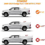 Nilight Truck Bed Tonneau Cover Hard Tri-fold Compatible with 2009-2025 Dodge Ram 1500 2020 2021 2022 2023 2024 2025-5.7ft, view 6