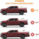 Nilight Truck Bed Tonneau Cover Hard Tri-fold Compatible with Ford F150 2015 2016 2017 2018 2019 2020 2021 2022 2023 2024 2025 2026-5.5ft, view 5
