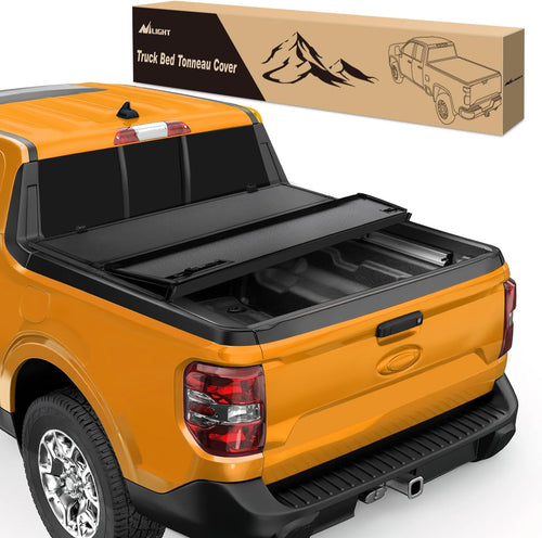Nilight Truck Bed Tonneau Cover Hard Tri-fold Fits for 2022 2023 2024 2025 2026 Ford Maverick-4.5ft