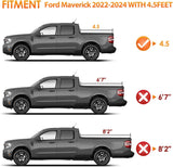 Nilight Truck Bed Tonneau Cover Hard Tri-fold Fits for 2022 2023 2024 2025 2026 Ford Maverick-4.5ft, view 4