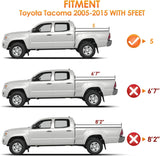 Nilight Truck Bed Tonneau Cover Soft Tri-fold Compatible with Toyota Tacoma 2005 2006 2007 2008 2009 2010 2011 2012 2013 2014 2015-5ft, view 5