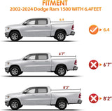 Nilight Truck Bed Tonneau Cover Soft Tri-fold Fits for 2002-2024 Dodge Ram 1500/2003-2025 Dodge Ram 2500 3500-6.4ft, view 6