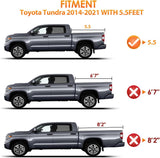 Nilight Truck Bed Tonneau Hard Tri-fold Cover Compatible with Toyota Tundra 2014 2015 2016 2017 2018 2019 2020 2021-5.5ft, view 4