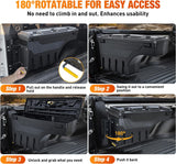 Nilight Truck Bed Tool Box Left Drivers Side Truck Tool Box Fit for Chevrolet Silverado 1500 GMC Sierra 1500 2019 2020 ABS Swing Case Truck Bed Storage Box w Lockable Lid Waterproof Wheel Well Toolbox, view 4