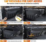 Nilight Truck Bed Tool Box Left Drivers Side Truck Tool Box Fit for Ford F-150 2015-2021 ABS Swing Case Truck Bed Storage Box with Lockable Lid Waterproof Wheel Well Toolbox Black, view 4