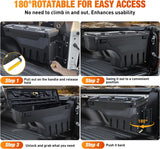Nilight Truck Bed Tool Box Right Passenger Side Truck Tool Box Fit for Ford F-150 1999-2014 ABS Swing Case Truck Bed Storage Box with Lockable Lid Waterproof Wheel Well Toolbox Black, view 4