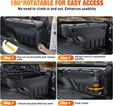 Nilight Truck Bed Tool Box Right Passenger Side Truck Tool Box Fit for Ford F-250/350 Super Duty 1999-2016 ABS Swing Case Truck Bed Storage Box with Lockable Lid Waterproof Wheel Well Toolbox Balck, view 4