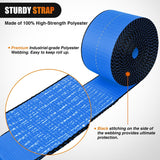 Nilight Truck Straps 4 Inch x 30' Heavy Duty Tie Down with Flat Hooks | 16800LBS Break Strength & 5400LBS WLL for Flatbed Trailer Cargo Control Recovery Tree Saver 10 Pack Blue, view 3