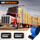 Nilight Truck Straps 4 Inch x 30' Heavy Duty Tie Down with Flat Hooks | 16800LBS Break Strength & 5400LBS WLL for Flatbed Trailer Cargo Control Recovery Tree Saver 10 Pack Blue, view 5