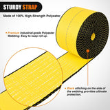 Nilight Truck Straps 4 Inch x 30' Heavy Duty Tie Down with Flat Hooks | 16800LBS Break Strength & 5400LBS WLL for Flatbed Trailer Cargo Control Recovery Tree Saver 4 Pack Yellow, view 3
