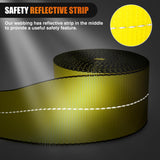 Nilight Truck Straps 4 Inch x 30' Heavy Duty Tie Down with Flat Hooks | 16800LBS Break Strength & 5400LBS WLL for Flatbed Trailer Cargo Control Recovery Tree Saver 4 Pack Yellow, view 4