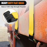 Nilight Truck Straps 4 Inch x 30' Heavy Duty Tie Down with Flat Hooks | 16800LBS Break Strength & 5400LBS WLL for Flatbed Trailer Cargo Control Recovery Tree Saver 4 Pack Yellow, view 6