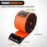 Nilight Truck Straps 4 Inch x 30 Inch Heavy Duty Tie Down with Flat Hooks | 16800LBS Break Strength & 5400LBS WLL for Flatbed Trailer Cargo Control Recovery Tree Saver 2 Pack Orange, view 2