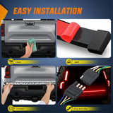 Nilight Truck Tailgate Light Strip 48 Inch Quad Row 528 LED Strip with Red Running Brake Lights White Reverse Lamp Amber Turn Signals Lights, view 4