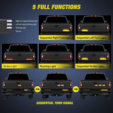 Nilight Truck Tailgate Light Strip 7 Inch Aluminum Frame Double Row 60 LED Red Running Brake Amber Sequential Turn Signals Strobe Lights Bar for Trailer Hitch Cargo Carrier Luggage Rack, view 3