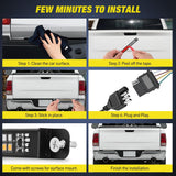 Nilight Truck Tailgate Light Strip 7 Inch Aluminum Frame Double Row 60 LED Red Running Brake Amber Sequential Turn Signals Strobe Lights Bar for Trailer Hitch Cargo Carrier Luggage Rack, view 4